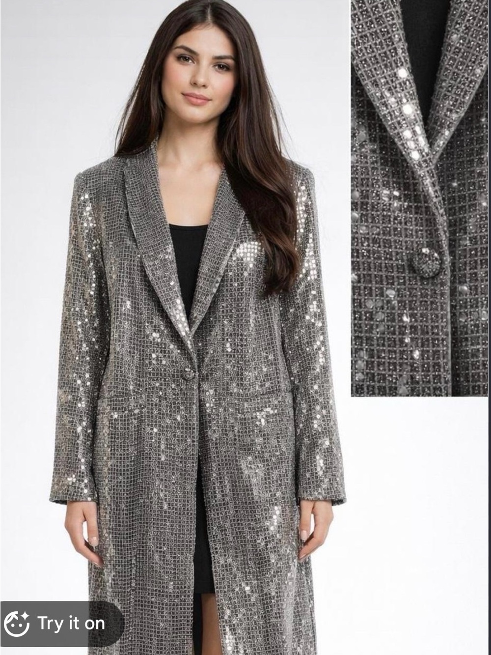 Alice and Olivia long sequin jacket